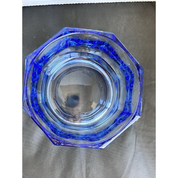 Vintage Indiana Glass Ice Blue Concord Candy Dish w/Lid Transparent Octagon - Picture 6 of 8